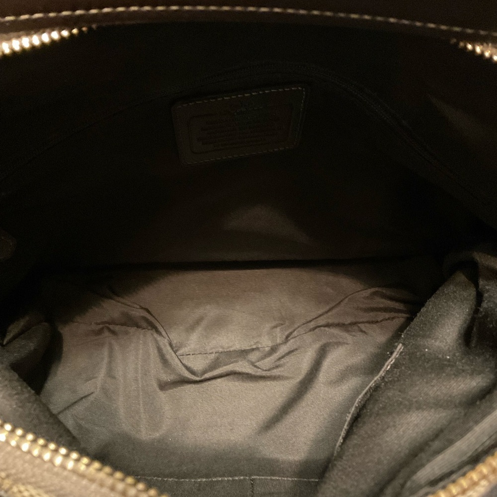 Coach Brown & Tan Signature Logo Shoulder Purse with extending strap   - Picture 3 of 12